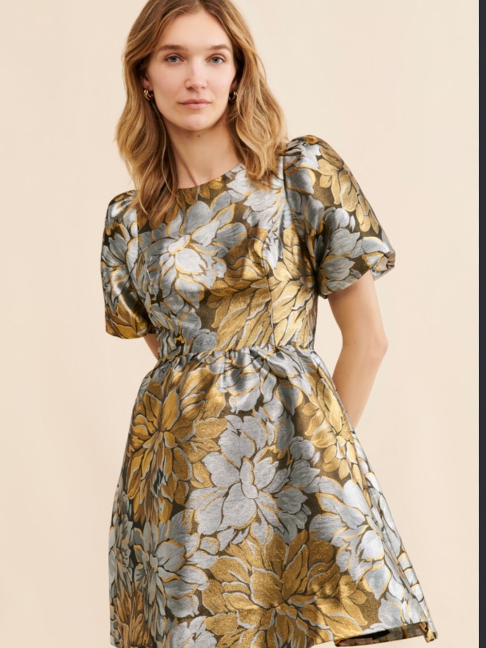 Lilly Pulitzer Priyanka Metallic Floral Fit-and-Flare Dress